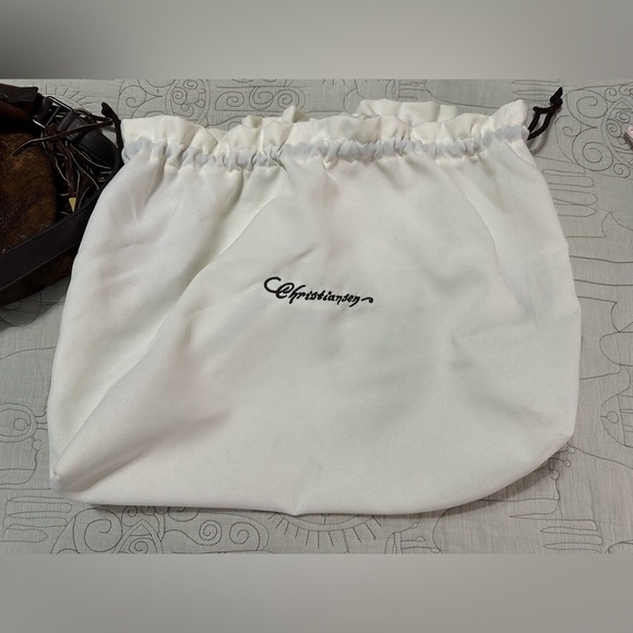 NEW Christiansen Orizzonte Distressed Leather Bag Fringe Camello - Picture 13 of 16